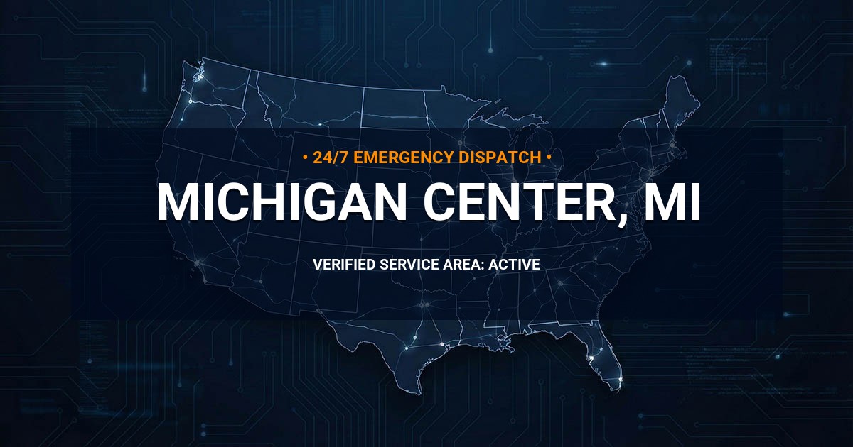 Emergency Plumbing Dispatch Map for Plumbing Services: Michigan Center, MI