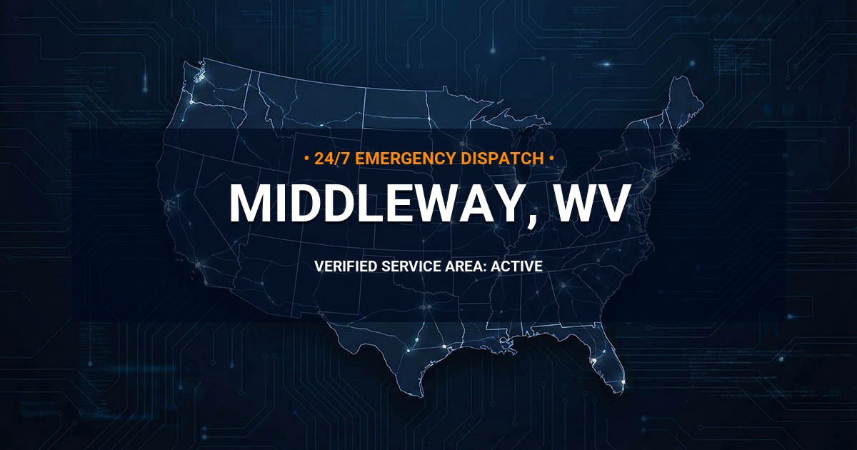 Emergency Plumbing Dispatch Map for Plumbing Services: Middleway, WV