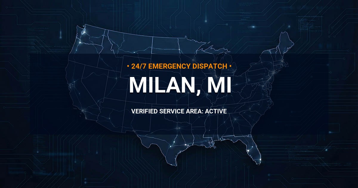 Emergency Plumbing Dispatch Map for Plumbing Services: Milan, MI