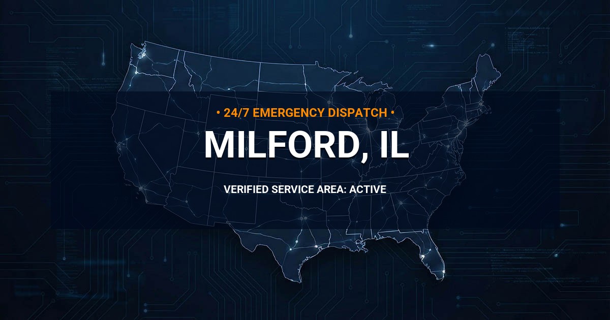 Emergency Plumbing Dispatch Map for Plumbing Services: Milford, IL