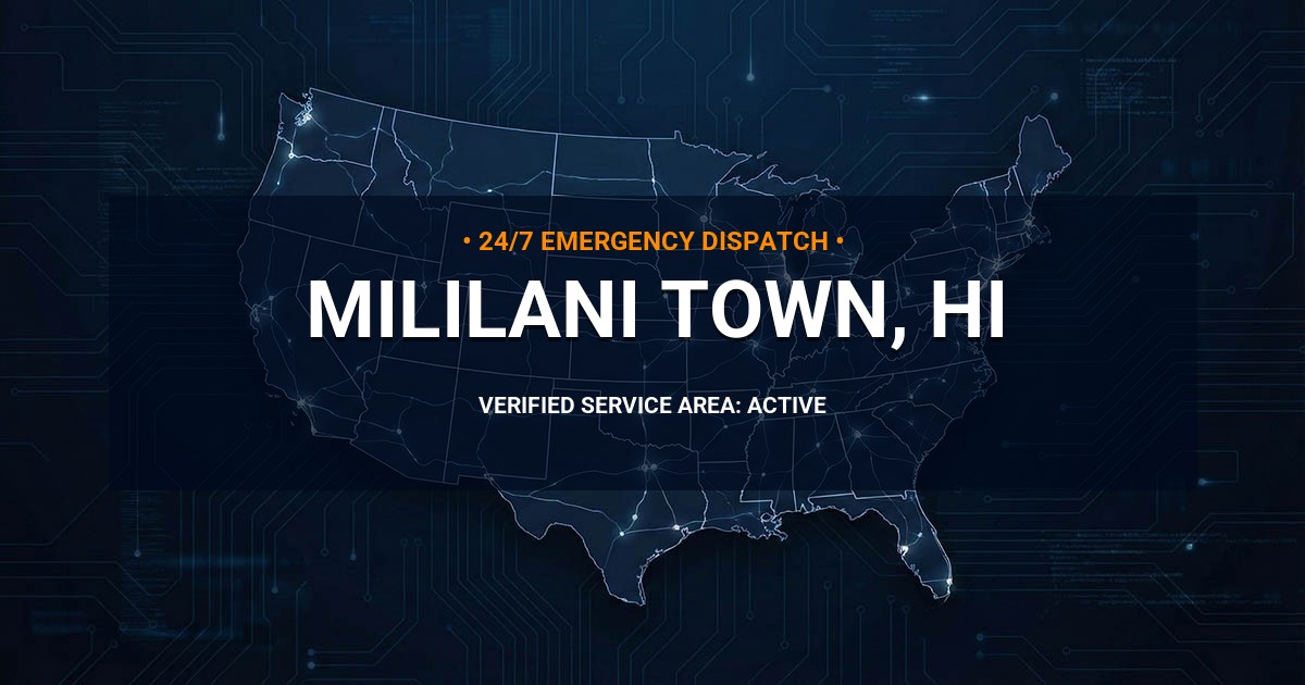 Emergency Plumbing Dispatch Map for Plumbing Services: Mililani Town, HI