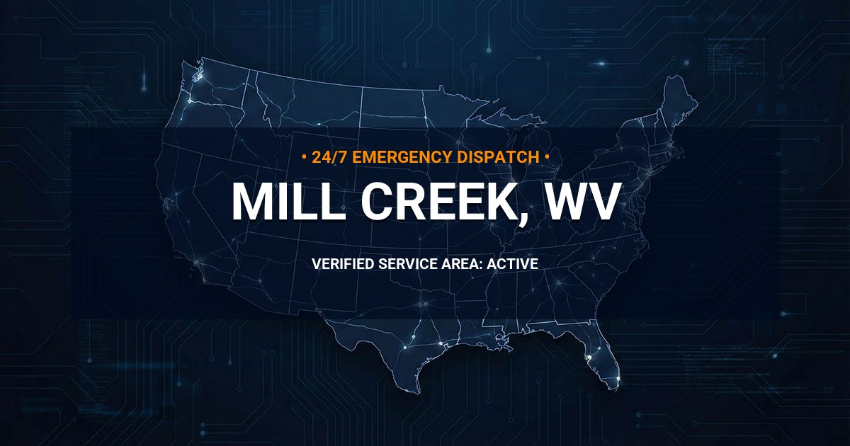 Emergency Plumbing Dispatch Map for Plumbing Services: Mill Creek, WV