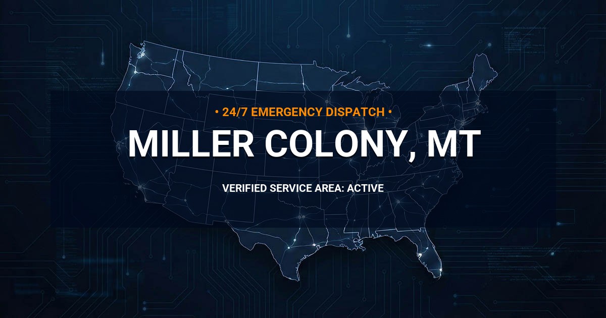 Emergency Plumbing Dispatch Map for Plumbing Services: Miller Colony, MT