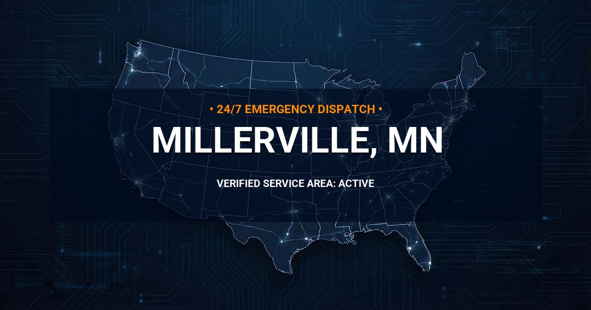 Emergency Plumbing Dispatch Map for Plumbing Services: Millerville, MN