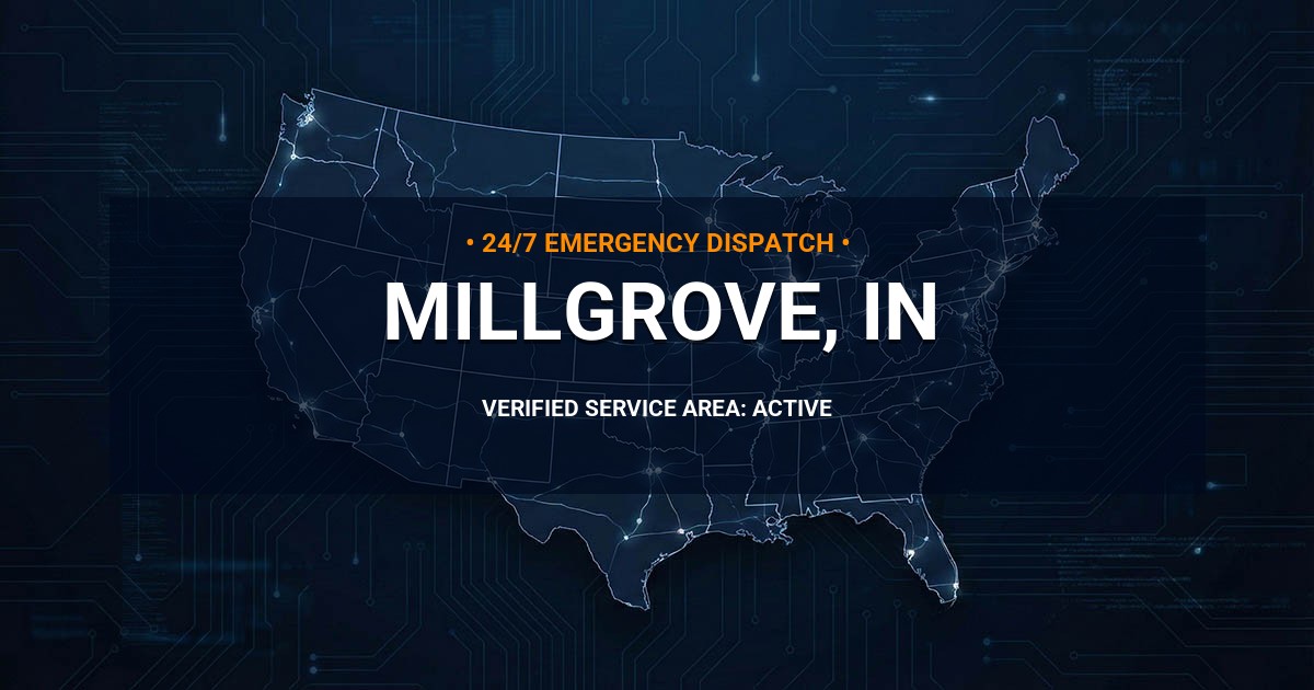Emergency Plumbing Dispatch Map for Plumbing Services: Millgrove, IN