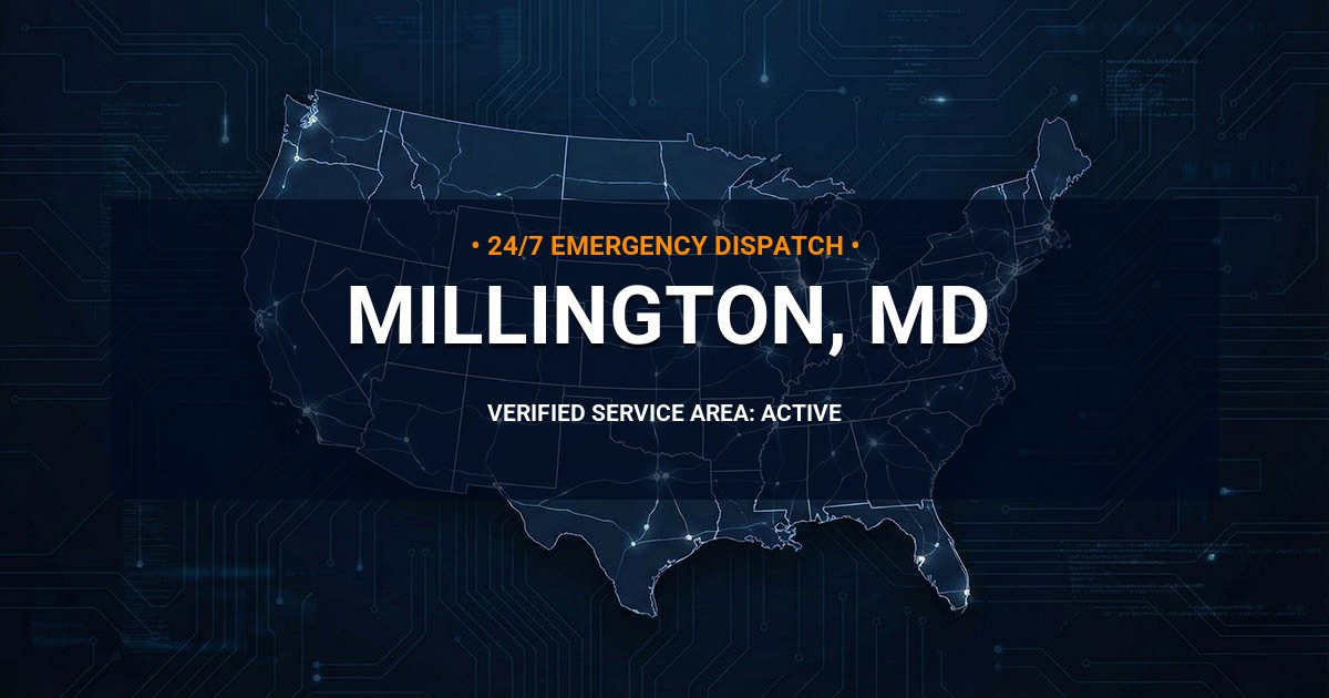 Emergency Plumbing Dispatch Map for Plumbing Services: Millington, MD