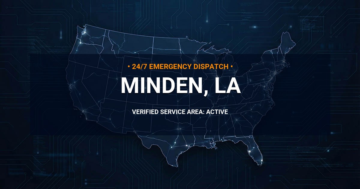 Emergency Plumbing Dispatch Map for Plumbing Services: Minden, LA