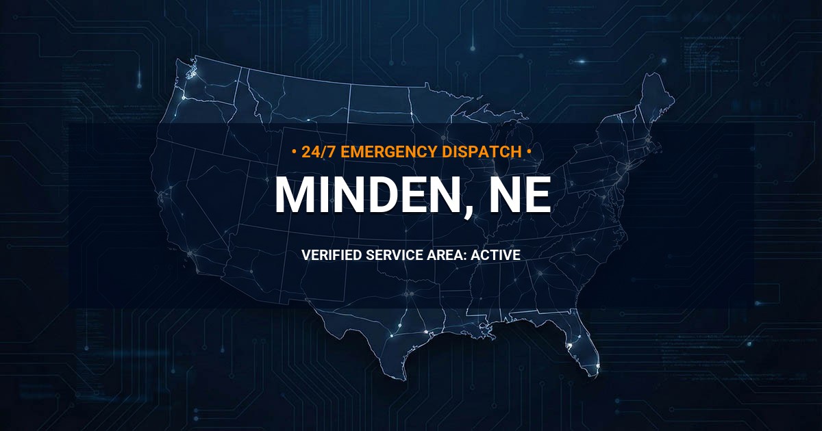 Emergency Plumbing Dispatch Map for Plumbing Services: Minden, NE