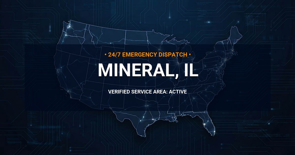Emergency Plumbing Dispatch Map for Plumbing Services: Mineral, IL