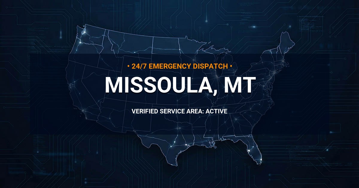 Emergency Plumbing Dispatch Map for Plumbing Services: Missoula, MT