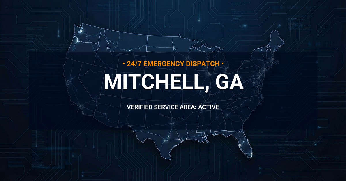 Emergency Plumbing Dispatch Map for Plumbing Services: Mitchell, GA