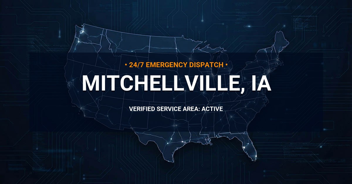 Emergency Plumbing Dispatch Map for Plumbing Services: Mitchellville, IA