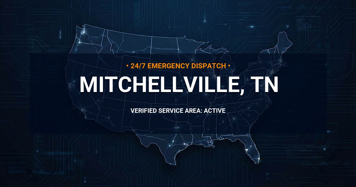 Emergency Plumbing Dispatch Map for Plumbing Services: Mitchellville, TN