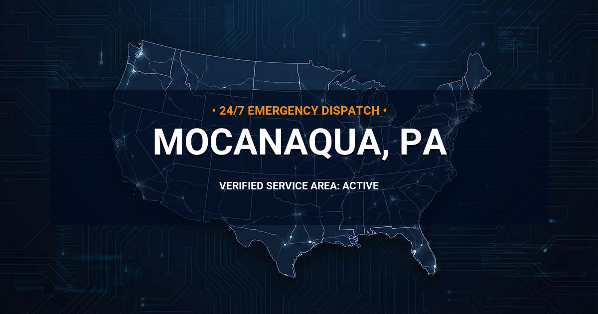 Emergency Plumbing Dispatch Map for Plumbing Services: Mocanaqua, PA