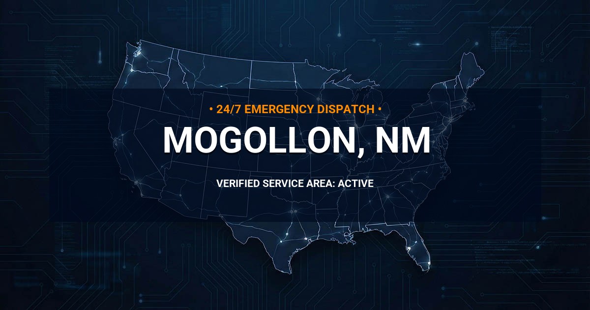 Emergency Plumbing Dispatch Map for Plumbing Services: Mogollon, NM