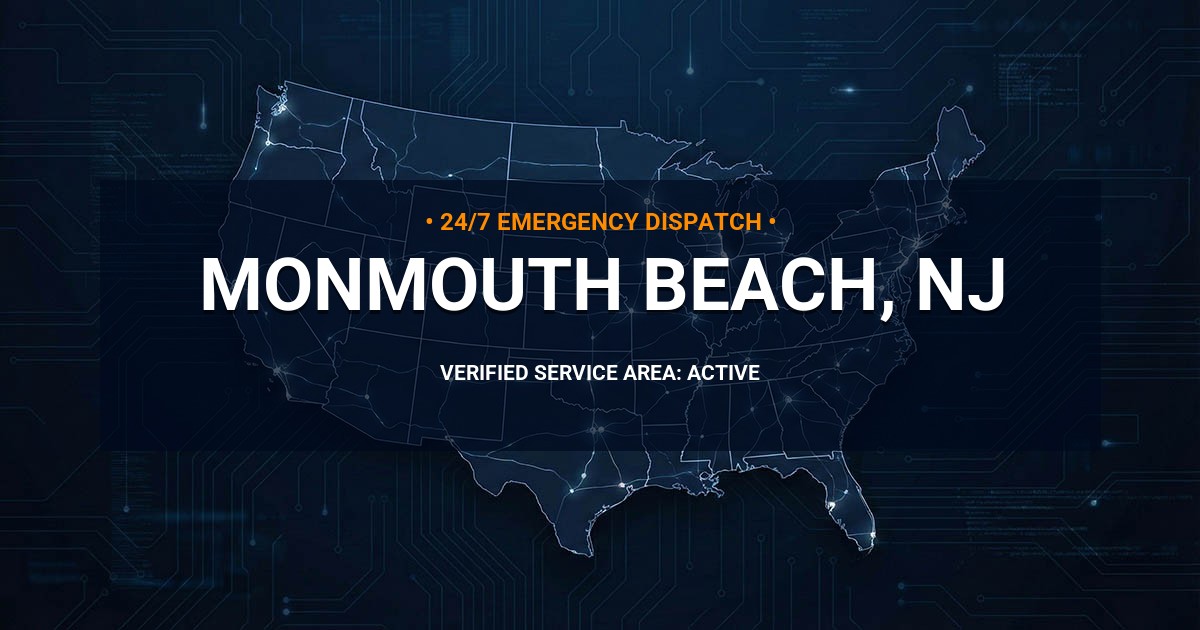 Emergency Plumbing Dispatch Map for Plumbing Services: Monmouth Beach, NJ