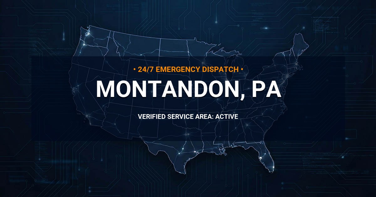 Emergency Plumbing Dispatch Map for Plumbing Services: Montandon, PA