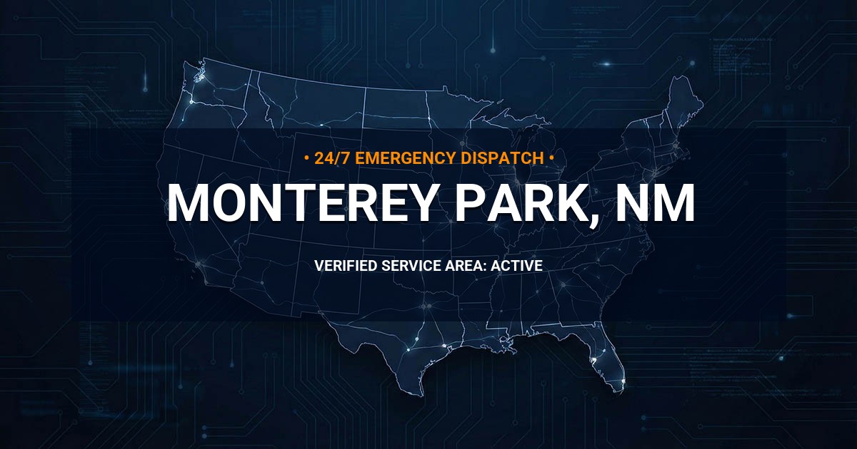 Emergency Plumbing Dispatch Map for Plumbing Services: Monterey Park, NM