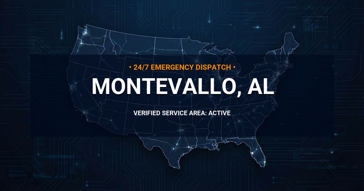 Emergency Plumbing Dispatch Map for Plumbing Services: Montevallo, AL