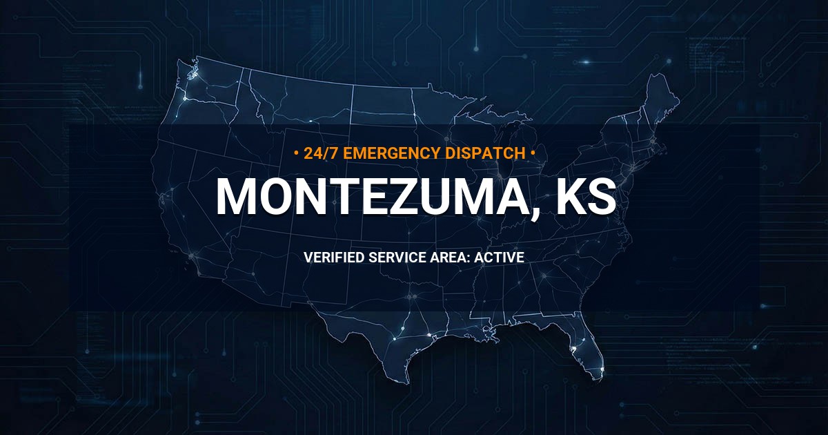 Emergency Plumbing Dispatch Map for Plumbing Services: Montezuma, KS