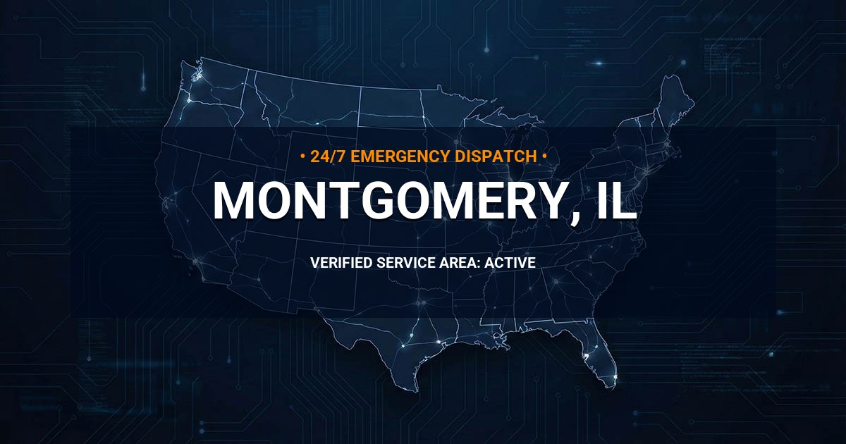 Emergency Plumbing Dispatch Map for Plumbing Services: Montgomery, IL