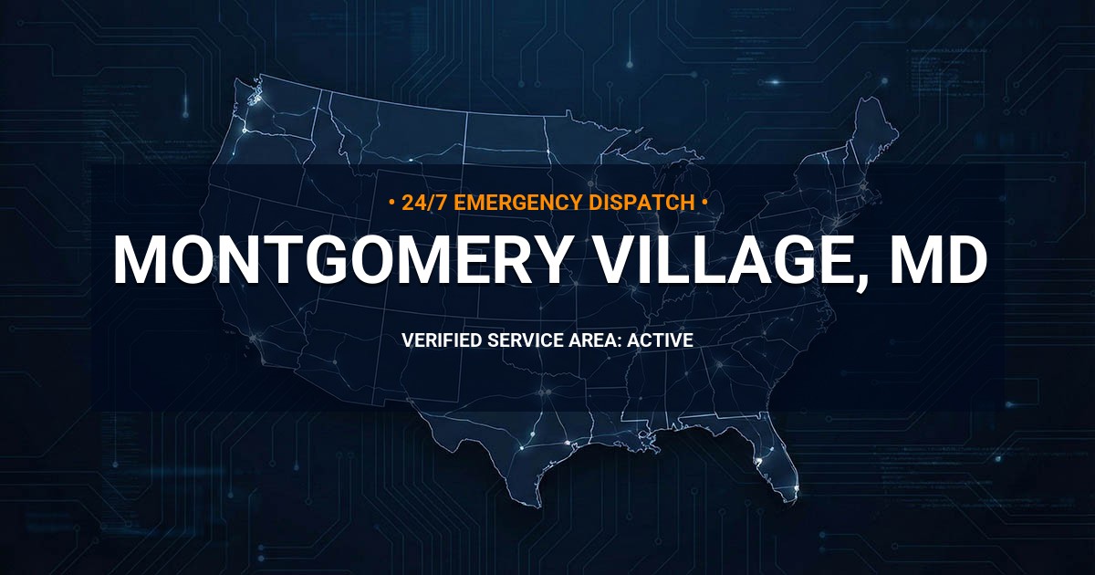 Emergency Plumbing Dispatch Map for Plumbing Services: Montgomery Village, MD