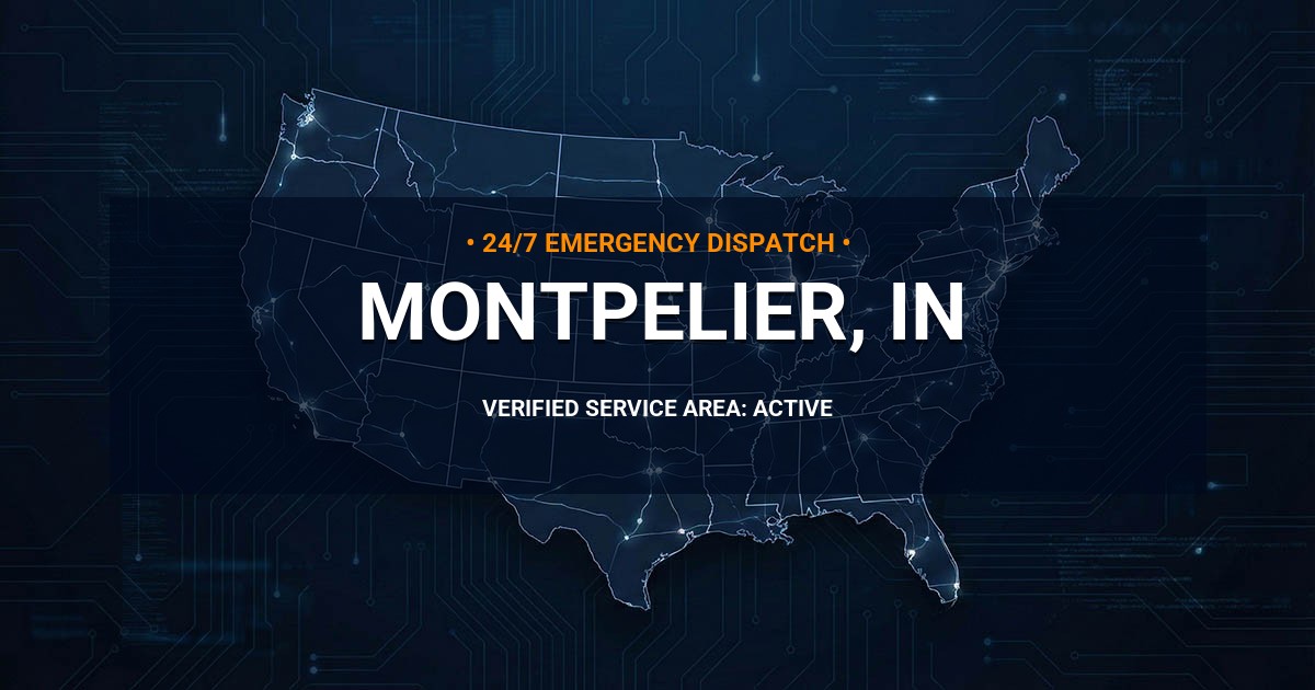 Emergency Plumbing Dispatch Map for Plumbing Services: Montpelier, IN