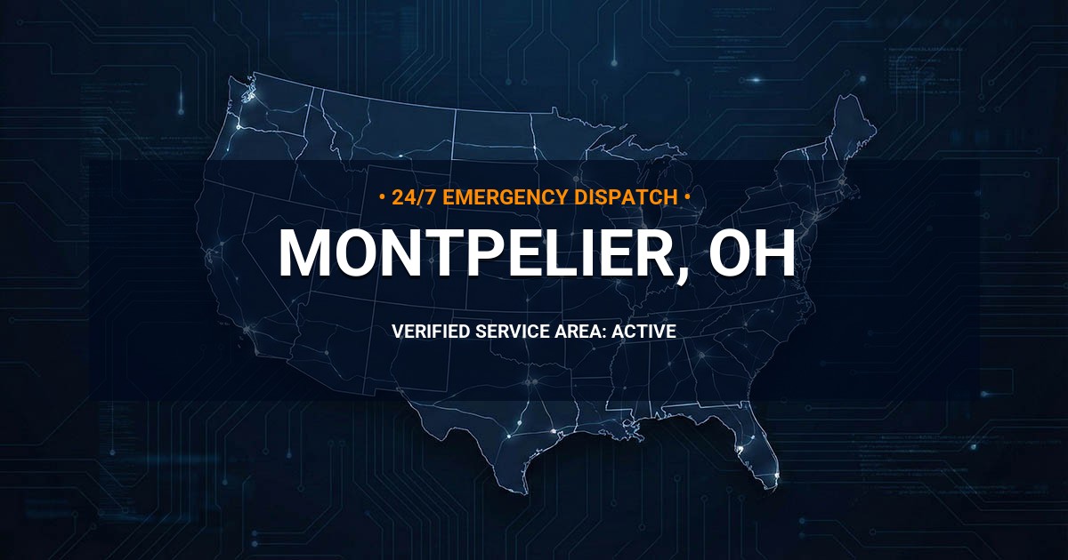 Emergency Plumbing Dispatch Map for Plumbing Services: Montpelier, OH