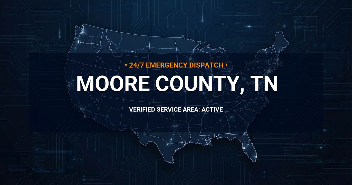 Emergency Plumbing Dispatch Map for Moore County Plumbing Logistics