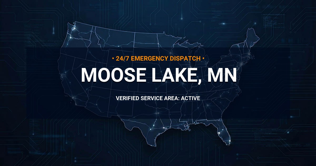 Emergency Plumbing Dispatch Map for Plumbing Services: Moose Lake, MN
