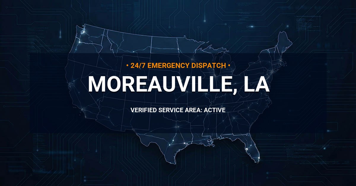 Emergency Plumbing Dispatch Map for Plumbing Services: Moreauville, LA