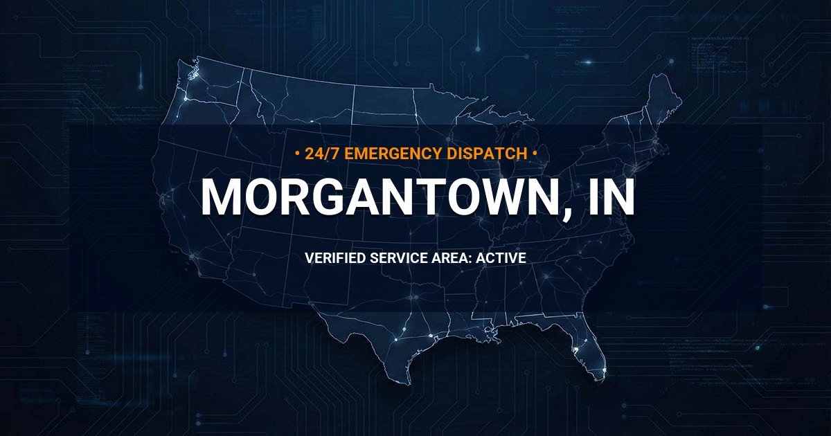 Emergency Plumbing Dispatch Map for Plumbing Services: Morgantown, IN