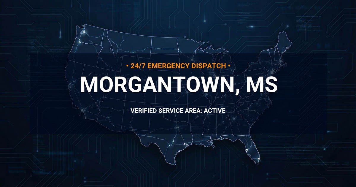 Emergency Plumbing Dispatch Map for Plumbing Services: Morgantown, MS
