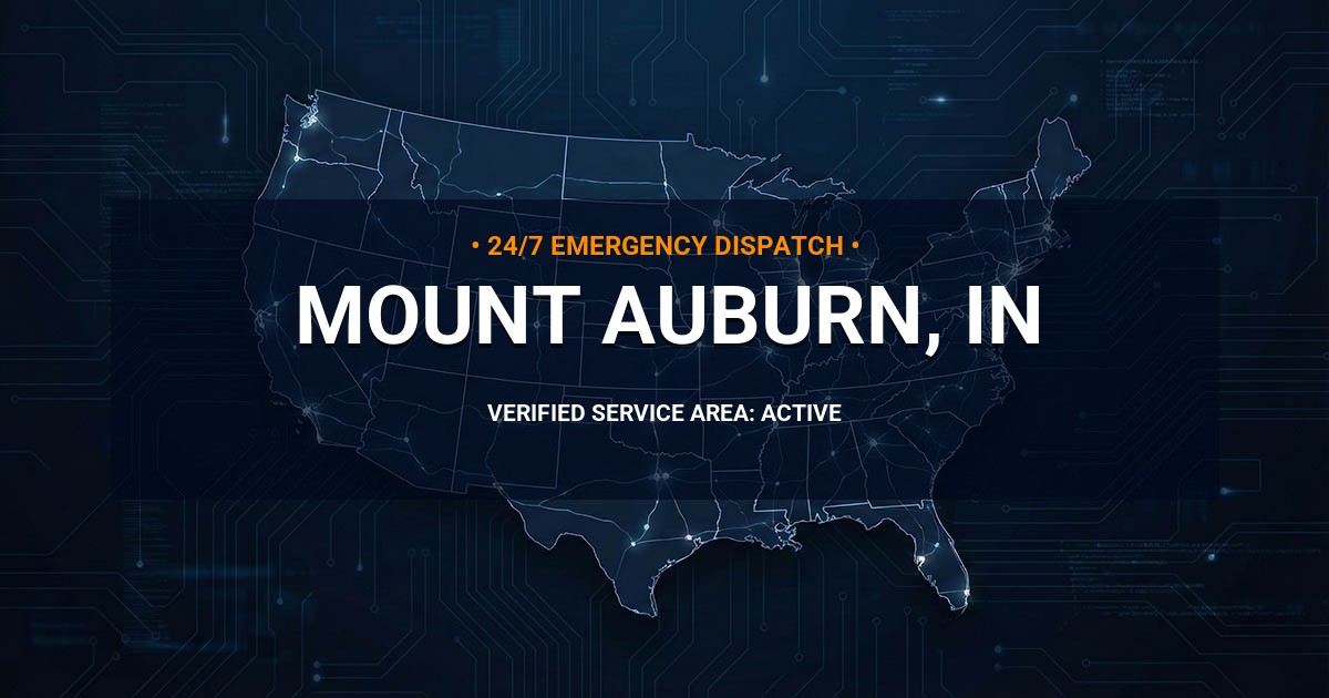 Emergency Plumbing Dispatch Map for Plumbing Services: Mount Auburn, IN
