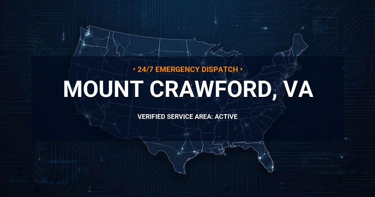 Emergency Plumbing Dispatch Map for Plumbing Services: Mount Crawford, VA