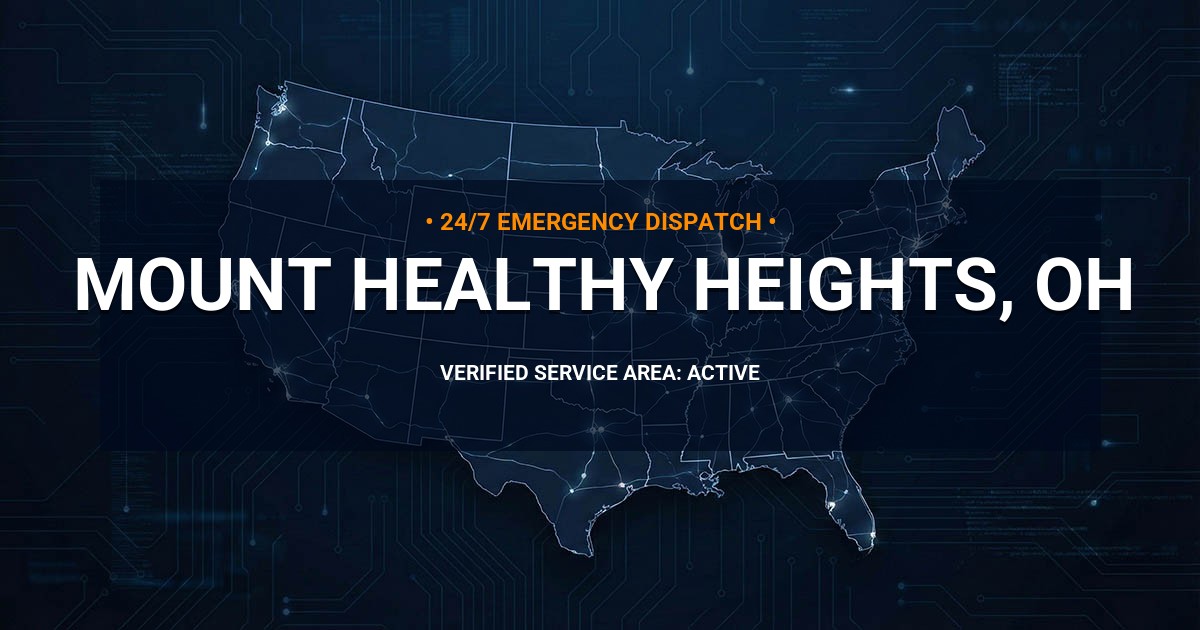 Emergency Plumbing Dispatch Map for Plumbing Services: Mount Healthy Heights, OH