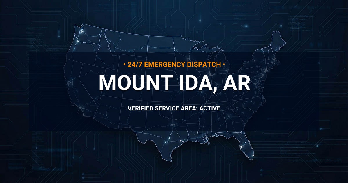 Emergency Plumbing Dispatch Map for Plumbing Services: Mount Ida, AR
