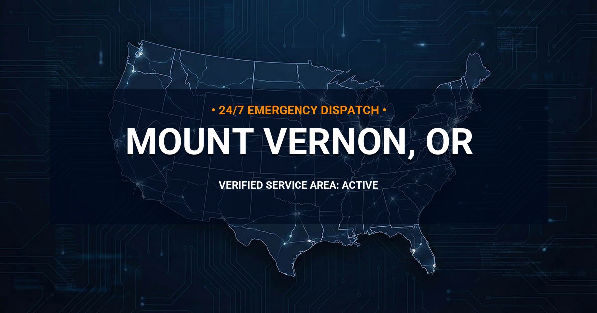 Emergency Plumbing Dispatch Map for Plumbing Services: Mount Vernon, OR