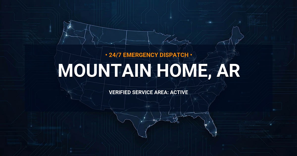 Emergency Plumbing Dispatch Map for Plumbing Services: Mountain Home, AR