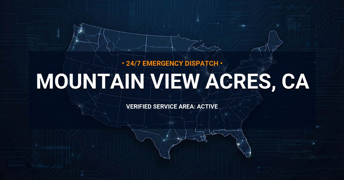 Emergency Plumbing Dispatch Map for Plumbing Services: Mountain View Acres, CA