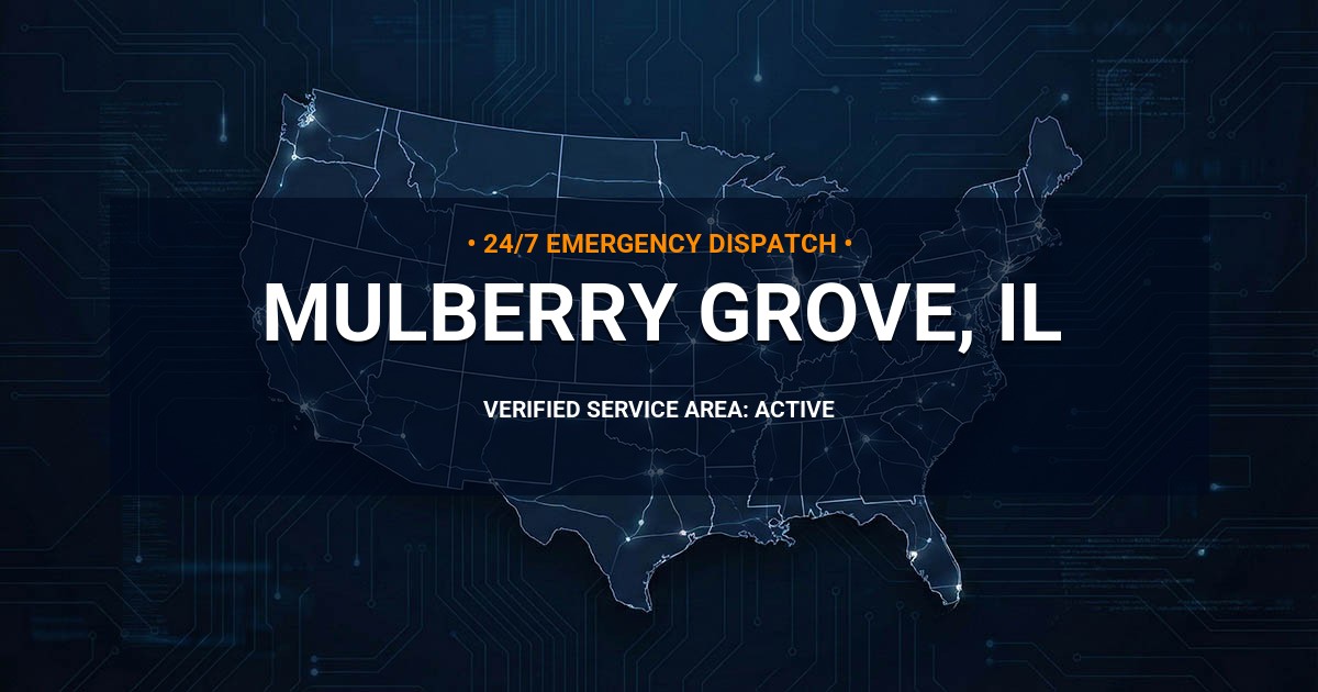 Emergency Plumbing Dispatch Map for Plumbing Services: Mulberry Grove, IL