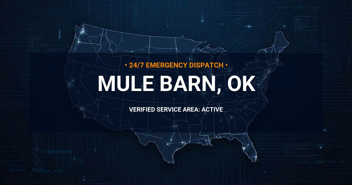 Emergency Plumbing Dispatch Map for Plumbing Services: Mule Barn, OK