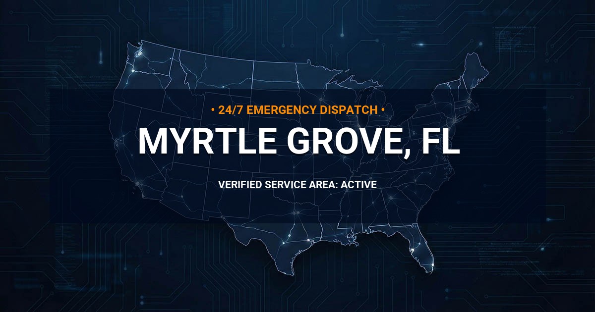 Emergency Plumbing Dispatch Map for Plumbing Services: Myrtle Grove, FL
