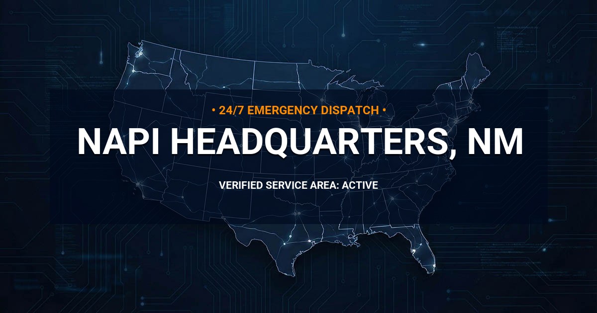 Emergency Plumbing Dispatch Map for Plumbing Services: Napi Headquarters, NM