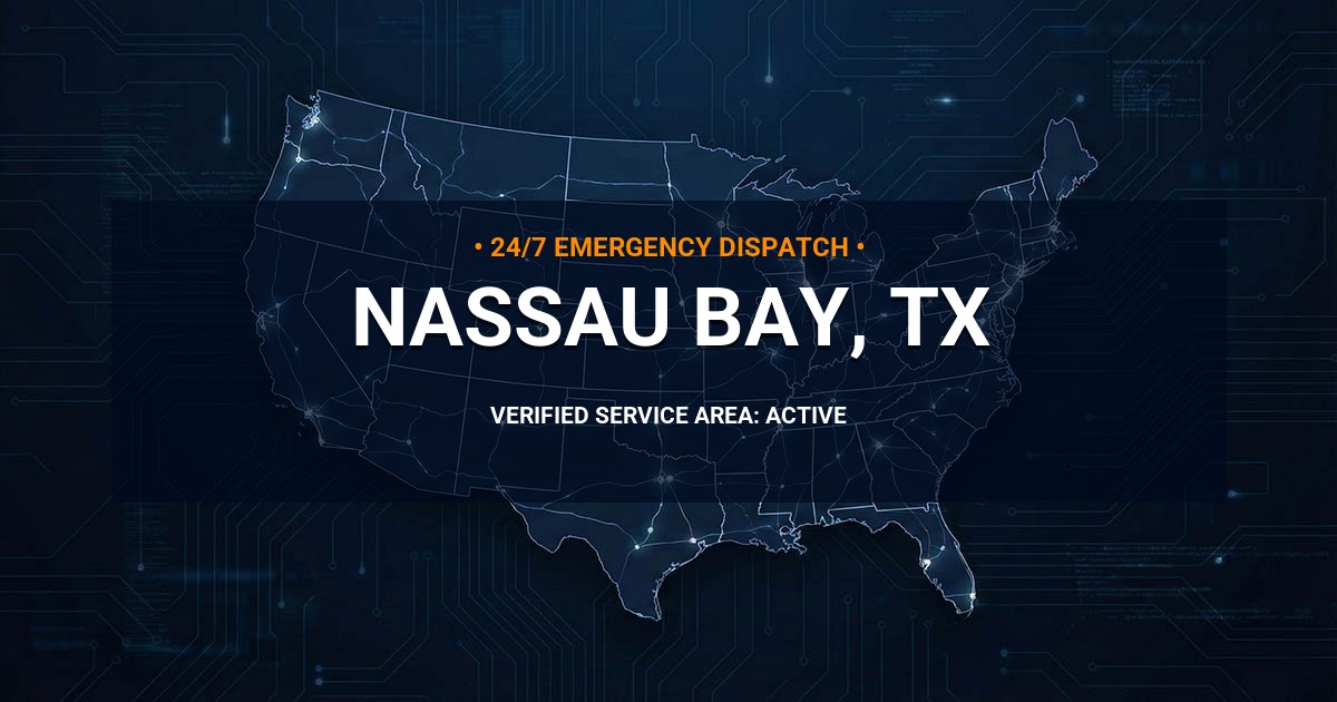 Emergency Plumbing Dispatch Map for Plumbing Services: Nassau Bay, TX