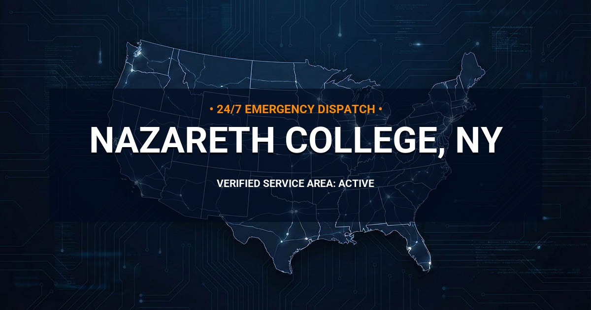 Emergency Plumbing Dispatch Map for Plumbing Services: Nazareth College, NY