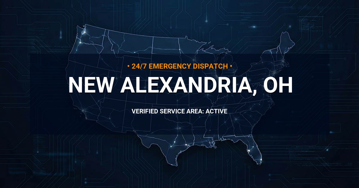 Emergency Plumbing Dispatch Map for Plumbing Services: New Alexandria, OH