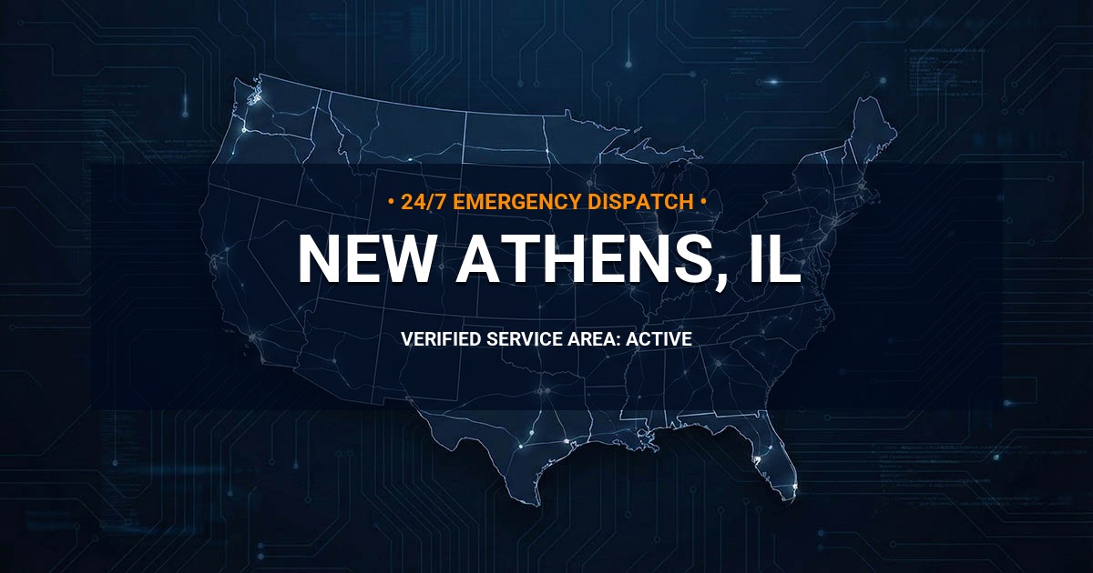 Emergency Plumbing Dispatch Map for Plumbing Services: New Athens, IL