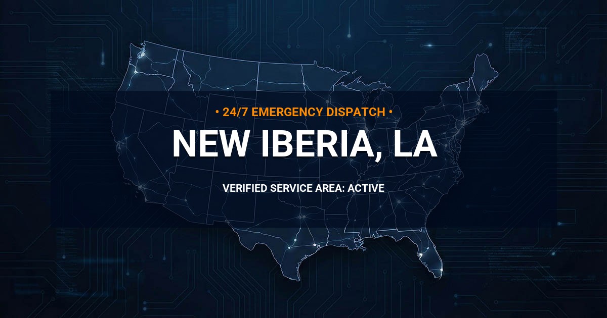 Emergency Plumbing Dispatch Map for Plumbing Services: New Iberia, LA