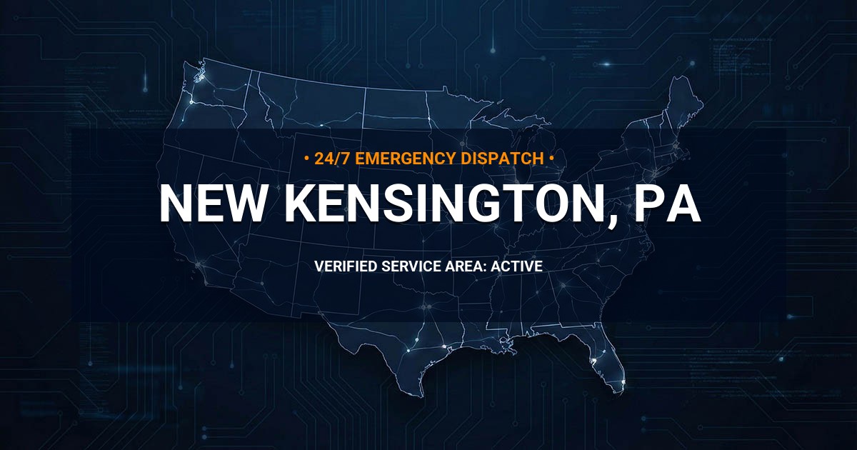 Emergency Plumbing Dispatch Map for Plumbing Services: New Kensington, PA